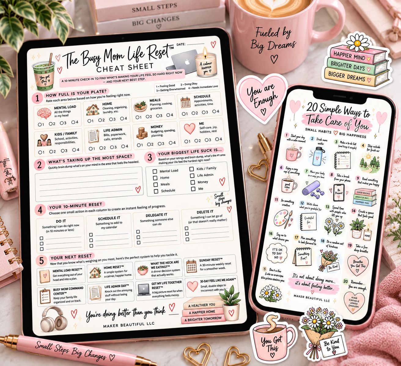 The Busy Mom Life Reset cheat sheet
